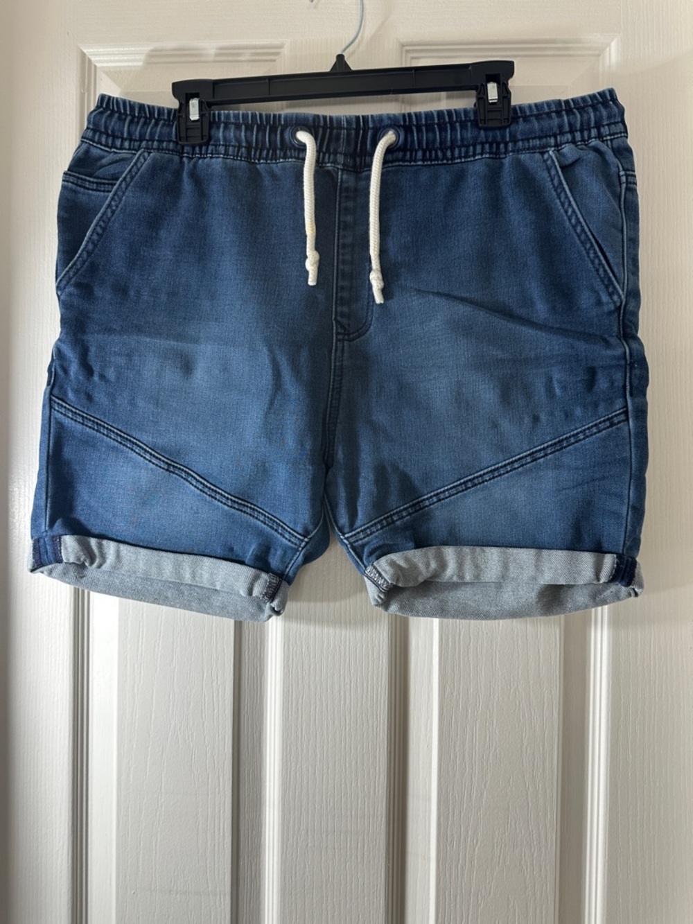 Zara Men's Indigo Drawstring Denim Shorts